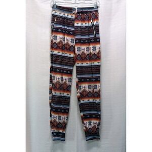 Eye Candy Aztec Print Women's L Jogger Pants Zip Pockets Workout Track High Rise
